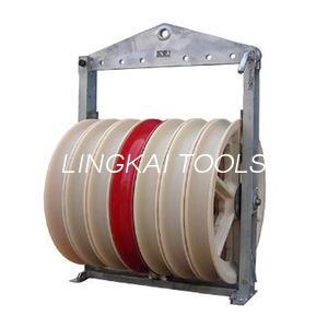 50kN Overhead Line Stringing Construction Tool ခုနစ်ဘီးစပယ်ယာ ကြိုးတပ် Pulley Blocks