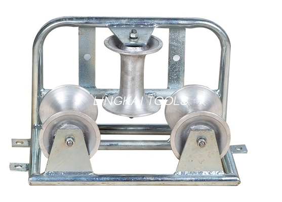 Galvanized Triple Cable Pulling Rollers ၊ Aluminum Cable Corner Roller ၊