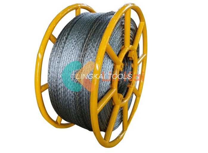 12 Strands Strength Galvanized Anti Twist Steel Wire Rope 20mm ကို Transmission Line တွင် ထုပ်ပိုးထားသော Conductor လေးခုကို ဆွဲရန်အတွက်