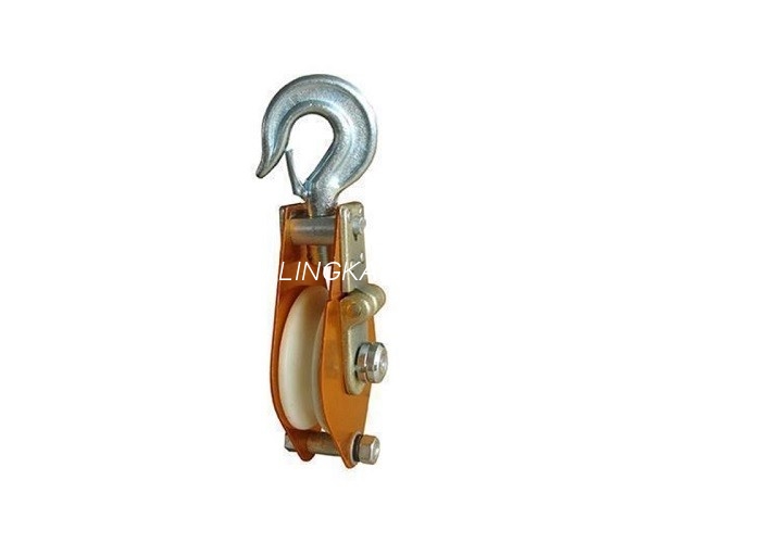 3 Ton Cable Pulling Pulley နိုင်လွန် Sheave Hook အမျိုးအစား Hoisting Lifting Block
