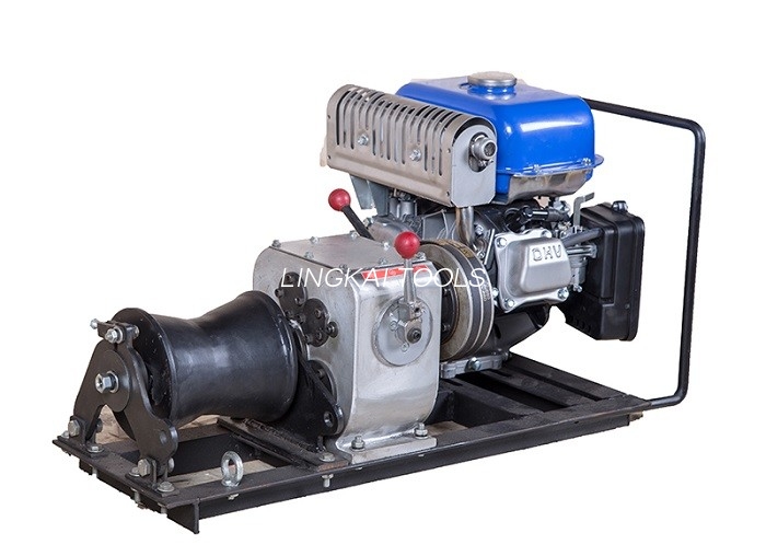 JJM1Q လိုင်းတည်ဆောက်ရေး 1 Ton Winch ၊ Cable Pulling Gasoline Powered Winch