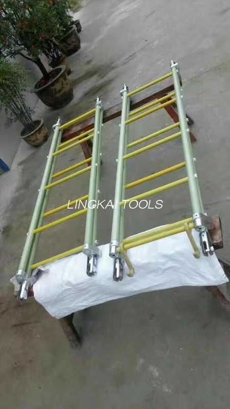 Overhead Line Tower တပ်ဆင်ခြင်းအတွက် Fiberglass Insulated Light Ladders