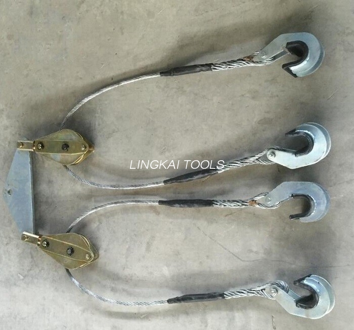 Twin Bundled Conductor Lifter Transmission Line Stringing Tools အဆင့်သတ်မှတ်ထားသော Load 2x12 KN