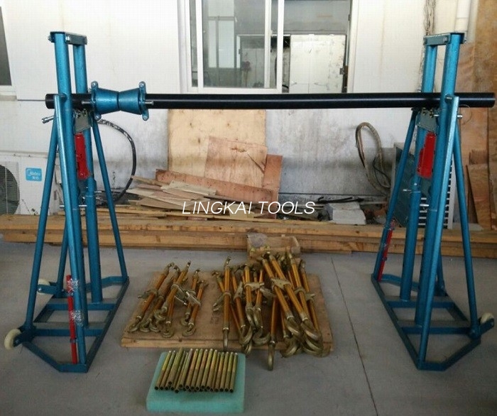 အလွယ်တကူရွေ့လျားနိုင်သော Wire Reel Stand / Elevator Cable Drum Jack 5 - 20 Ton