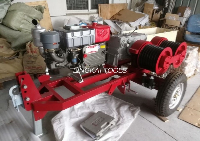 Double Capstan Drum Winch 5 Tons Trailer Match Honda / Yamaha ဓာတ်ဆီအင်ဂျင်