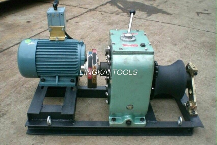 3KW Electromotor ပါသော 3 Ton Cable Winch Puller လိုင်းတည်ဆောက်ရေးကိရိယာ