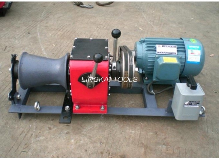 သေးငယ်သောအလင်း 1 တန်ကြိုးဆွဲ Winch Puller Wire Rope Pulling Winch 2.2KW Eletro Motor