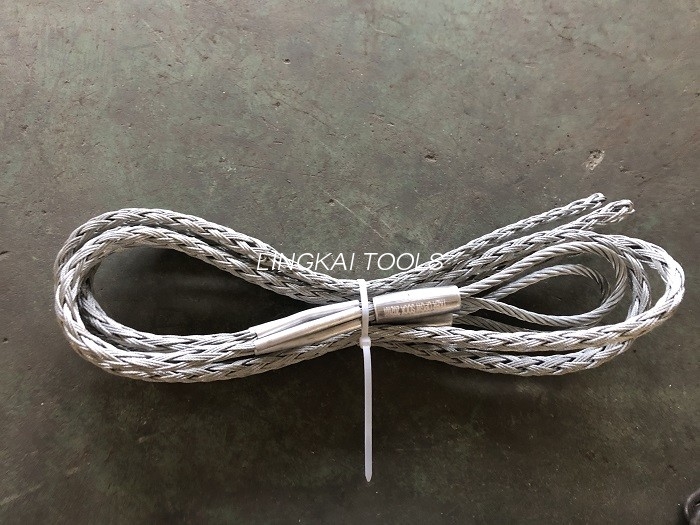 ပါဝါလိုင်းတည်ဆောက်ရေး Wire Rope Cable Sleeve Connector OPGW ADSS Mesh Sock Joints