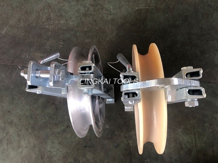 Sheave Hook Cable Roller Wheel Pulley နိုင်လွန် Aluminum Alloy Single Stringing Block